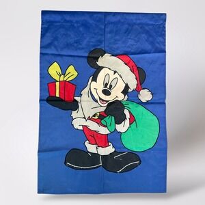 Disney Mickey Mouse Santa Christmas Garden Flag‎ Holiday Decor